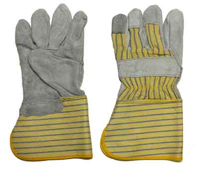 Fitters Gloves Tuff Grade TGG-418-L Split Leather Fitter's 1Pc Palm 5 Inch Gauntlet Cuff