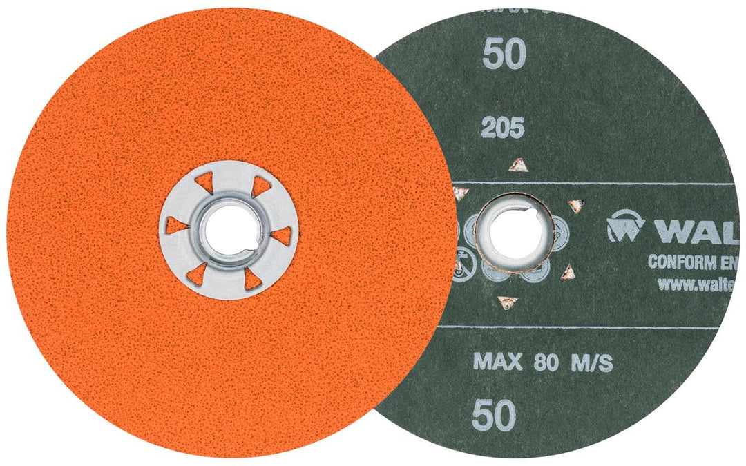 Quickchange Discs Walter 15X525 5 Inch 50 Grit Aluminum Oxide Quickchange Fibre Disc