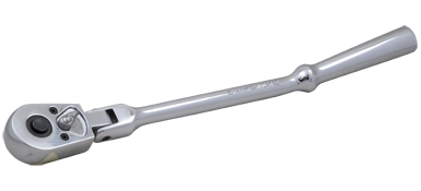 Gray T84 3/8 DRIVE 45 TOOTH CHROME REVERSIBLE RATCHET, FLEXIBLE HEAD, WITH BENT HANDLE GRAY TOOLS T84