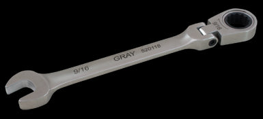 Gray 520112 3/8 COMBINATION FLEX HEAD RATCHETING WRENCH, STAINLESS STEEL FINISH GRAY TOOLS 520112