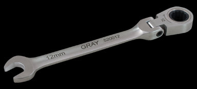 Gray 520019 19MM COMBINATION FLEX HEAD RATCHETING WRENCH, STAINLESS STEEL FINISH GRAY TOOLS 520019