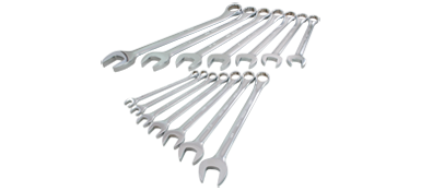 Gray TU14S 14 PIECE 12 POINT SAE, MIRROR CHROME, COMBINATION WRENCH SET, 3/8 - 1-1/4 GRAY TOOLS TU14S