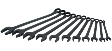 Gray TU11B 11 PIECE 12 POINT SAE, BLACK FINISH, COMBINATION WRENCH SET, 3/8 - 1 GRAY TOOLS TU11B