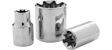 Gray TS8 1/4 X 3/8 DRIVE, 8 POINT STANDARD LENGTH, CHROME FINISH SOCKET GRAY TOOLS TS8