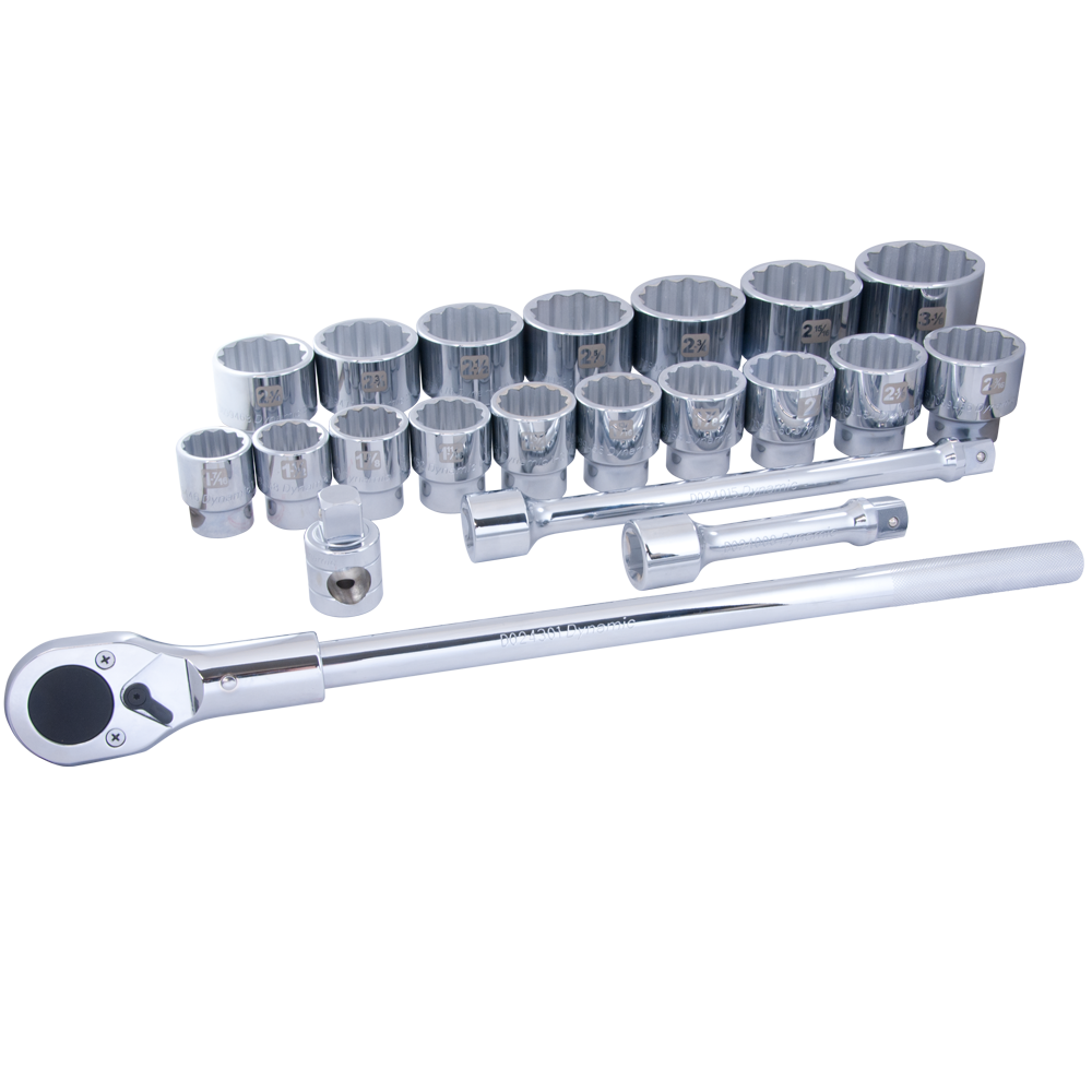 Dynamic D027001 1 DR 21 PC CHROME SOCKET SET DYNAMIC D027001