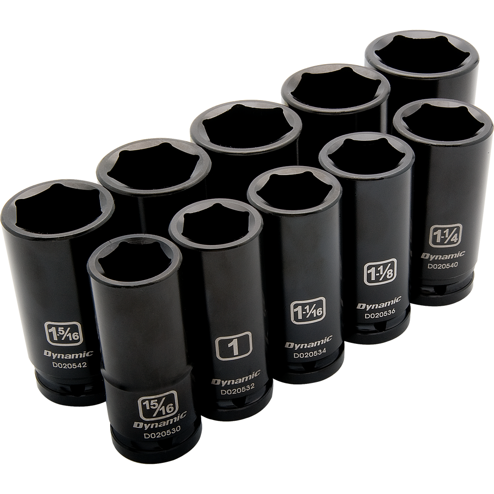 Dynamic D021001 3/4D 10 PC 6PT DEEP IMPERIAL SAE SOCKET DYNAMIC D021001