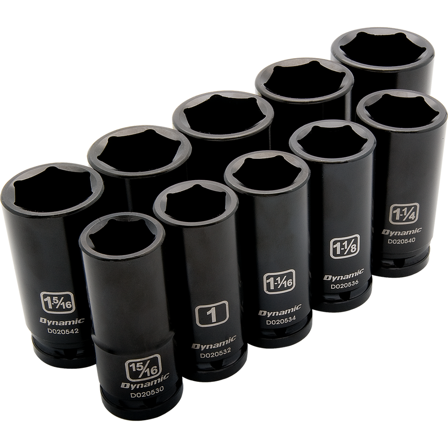 Dynamic D021001 3/4D 10 PC 6PT DEEP IMPERIAL SAE SOCKET DYNAMIC D021001