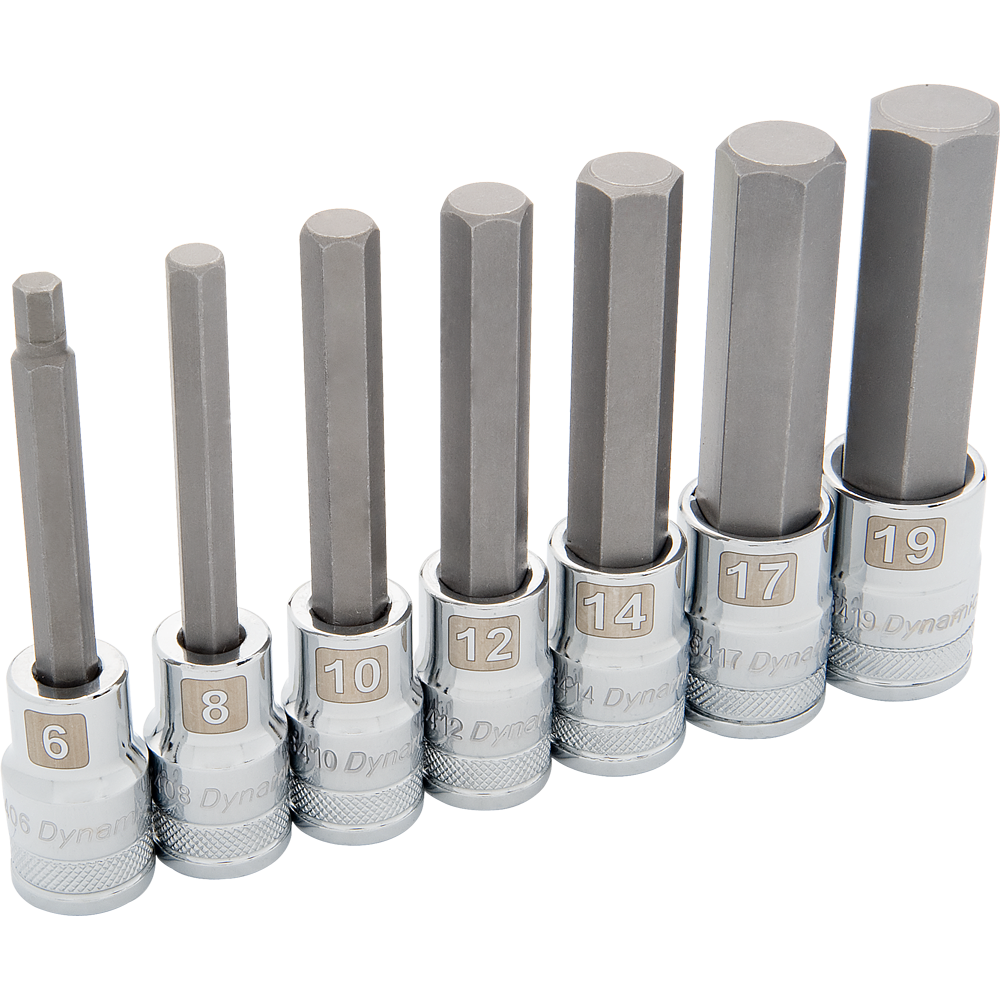Dynamic D018015 1/2 D 7 PC METRIC LONG HEX SOCKET DYNAMIC D018015