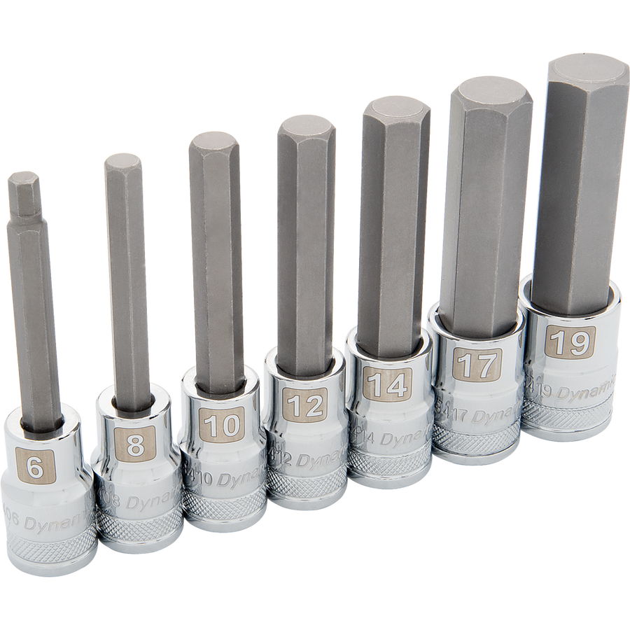 Dynamic D018015 1/2 D 7 PC METRIC LONG HEX SOCKET DYNAMIC D018015