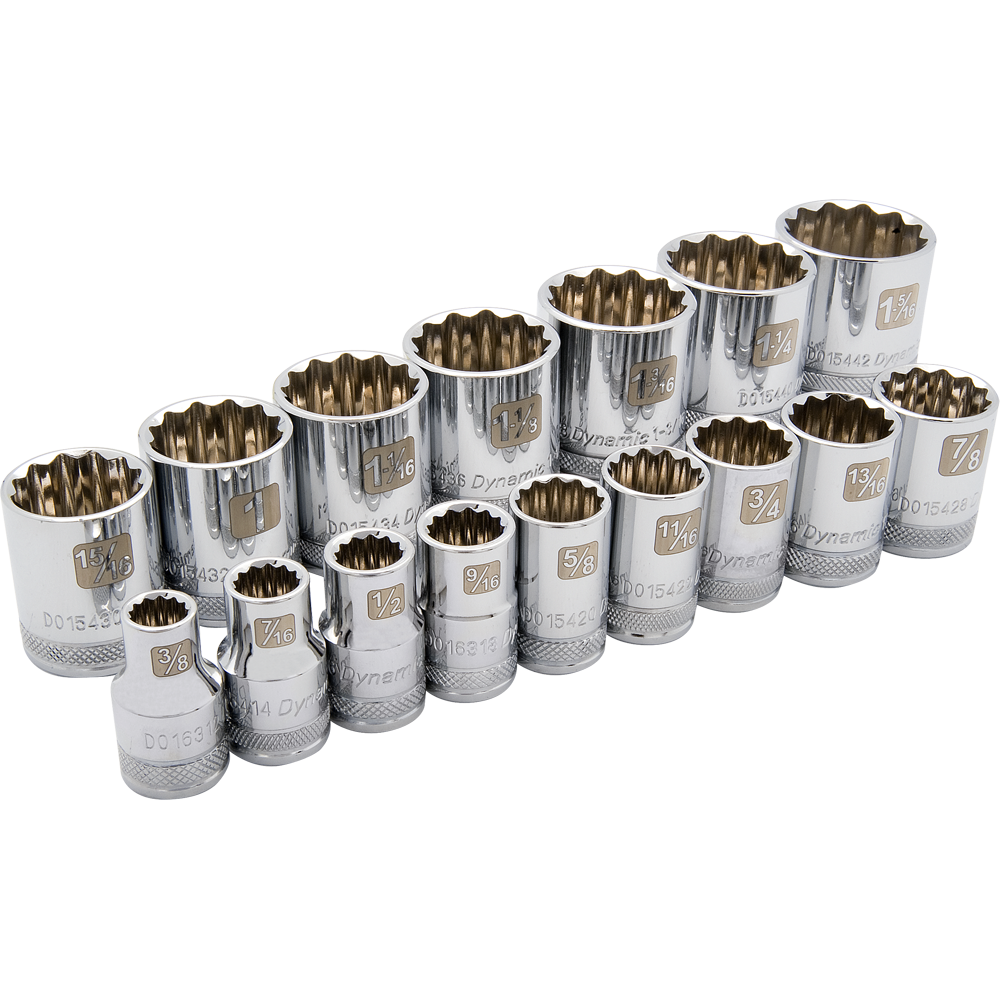 Dynamic D018002 1/2 D 16 PC 12 PT STD SAE SOCKET DYNAMIC D018002