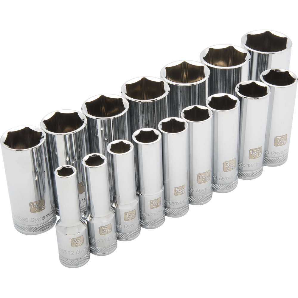 Dynamic D018001 1/2 D 16 PC 6 PT DEEP SAE SOCKET DYNAMIC D018001