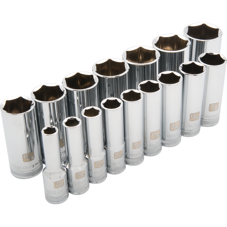 Dynamic D018001 1/2 D 16 PC 6 PT DEEP SAE SOCKET DYNAMIC D018001