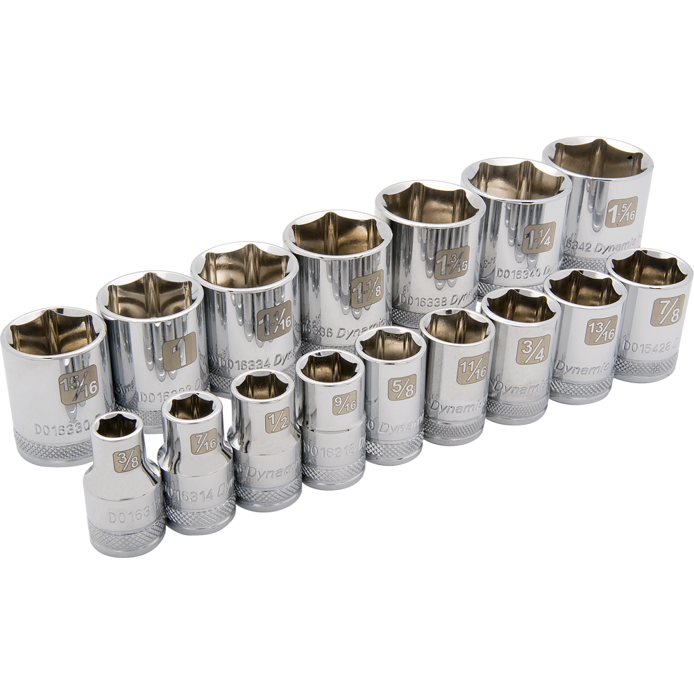 Dynamic D018000 1/2 D 16 PC 6 PT STD SAE SOCKET DYNAMIC D018000