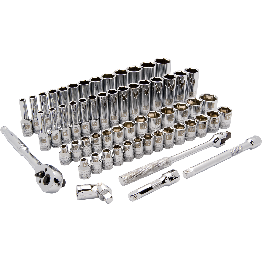 Dynamic D010012 3/8 D 60PC 6PT STD/DEEP SAE/M DYNAMIC D010012
