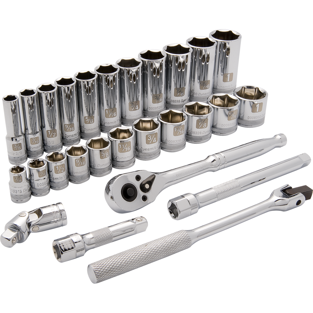 Dynamic D010009 3/8 D 27 PC 6 PT STD/DEEP SAE DYNAMIC D010009