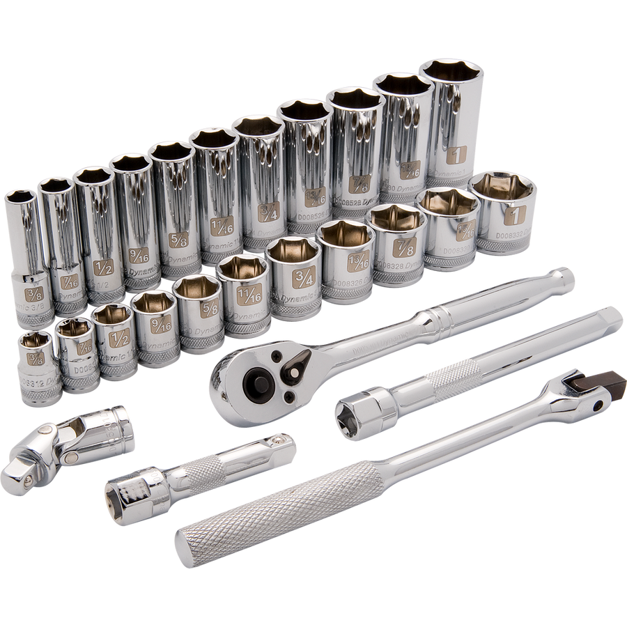 Dynamic D010009 3/8 D 27 PC 6 PT STD/DEEP SAE DYNAMIC D010009