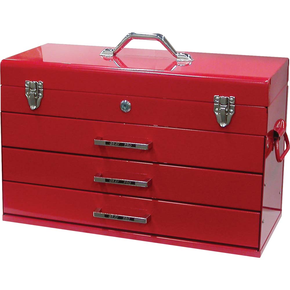 Hand Boxes Gray 97103A 21 Inch Hand Box With 3 Drawers