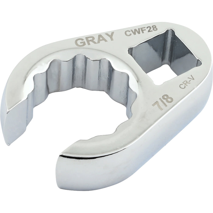 Gray CWF26 1/2 DRIVE, 13/16 FLARE NUT CROW FOOT WRENCH, CHROME FINISH GRAY TOOLS CWF26