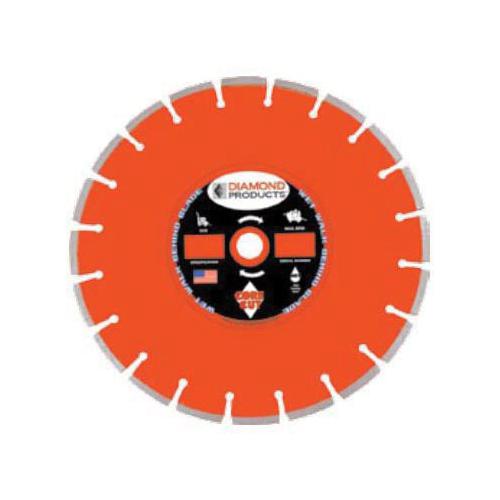 Wet Cutting Walk Behind Saw Blades Diamond Products 03831;  07681;  11122;  13649 18 Inch x .125 Inch x 1 Inch Heavy Duty Orange (H) Cured Concrete Walk Behind Saw Diamond Blade with Metric Core and slant-segment for undercutting protection