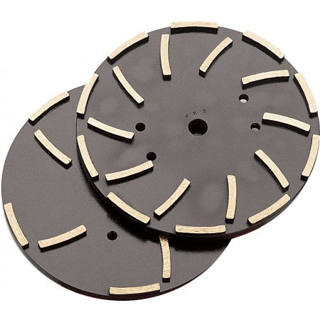 Wet Cutting Grooving & Grinding Diamond Products 00019;  11410;  12490;  13166 10 Inch x 1 Inch Premium Black (P) Floor Grinding Head with 24 Segments