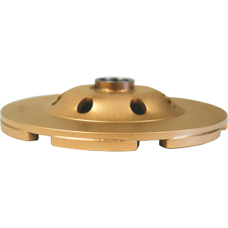 Cup Grinder Diamond Products 48359 5 Inch x Inch x 5/8-11 Inch, Standard Gold (S), Cured Concrete, Low Profile Double Row Cup Grinder