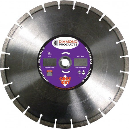 Dry Walk Behind Blades Diamond Products 73080 14 Inch x .125 Inch x 1 Inch, Imperial Purple (I), General Purpose, Cured Concrete, Walk Behind Saw Dry Cutting Diamond Blade