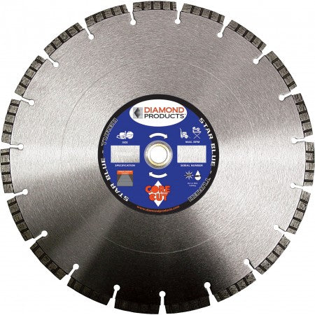 Dry Cutting High Speed Specialty Turbo Blades Diamond Products 88060 20 Inch x .140 Inch x 1 Inch, Star Blue (B), General Purpose, Cured Concrete, High Speed Hand Saw Specialty Turbo Diamond Blade