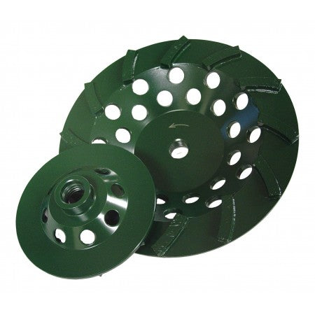 Cup Grinder Diamond Products 94135 7 Inch x Inch x 5/8-11 Inch, Utility Green (G), General Purpose, Cured Concrete, Spiral Turbo Cup Grinder