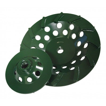Cup Grinder Diamond Products 94136 7 Inch x Inch x 7/8 Inch, Utility Green (G), General Purpose, Cured Concrete, Spiral Turbo Cup Grinder