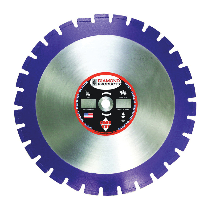 Wet Cutting Walk Behind Saw Blades Diamond Products 36824 24 Inch x .155 Inch x 1 Inch Imperial Purple (I) Asphalt/Green Concrete/Asphalt, Concrete Overlay Walk Behind Saw Diamond Blade with Metric Core and slant-segment for undercutting protection