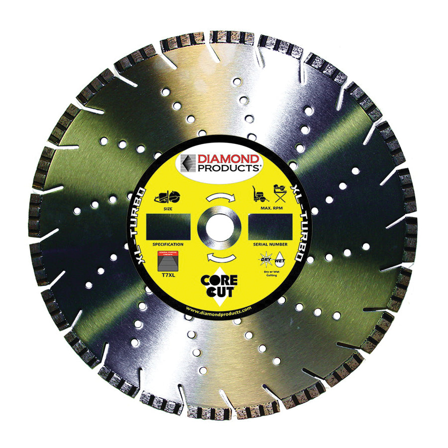 Dry Cutting High Speed Specialty Turbo Blades Diamond Products 20183 20 Inch x .125 Inch x 1 Inch, XL-Turbo (XL), Multi-Purpose, High Speed Hand Saw Specialty Turbo Diamond Blade