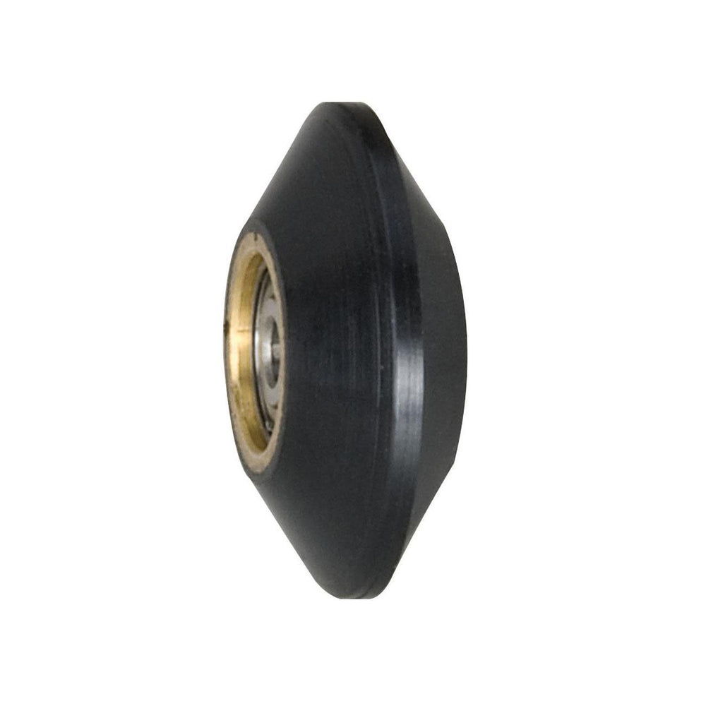 Contact Wheels Dynabrade 11086 Contact Wheel Assembly 1 Inch Diameter X 3/8 W X 3/8 I.D. V-Shaped Face 90 Duro Rubber