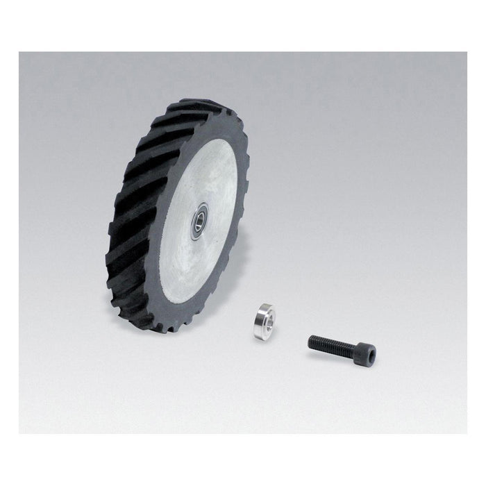 Contact Wheels Dynabrade 11642 Contact Wheel Assembly 4 Diameter X 5/8 W X 5/8 I.D. Scoop Face 40 Duro Rubber