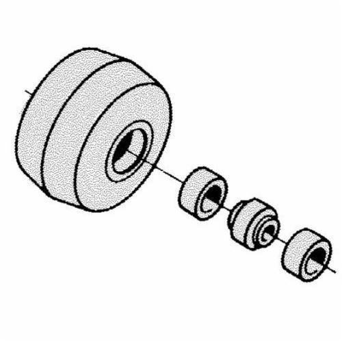 Contact Wheels Dynabrade 14256 Contact Wheel Assembly 2X1 X 5/8 I.D. Standard Face 70 Duro Rubber