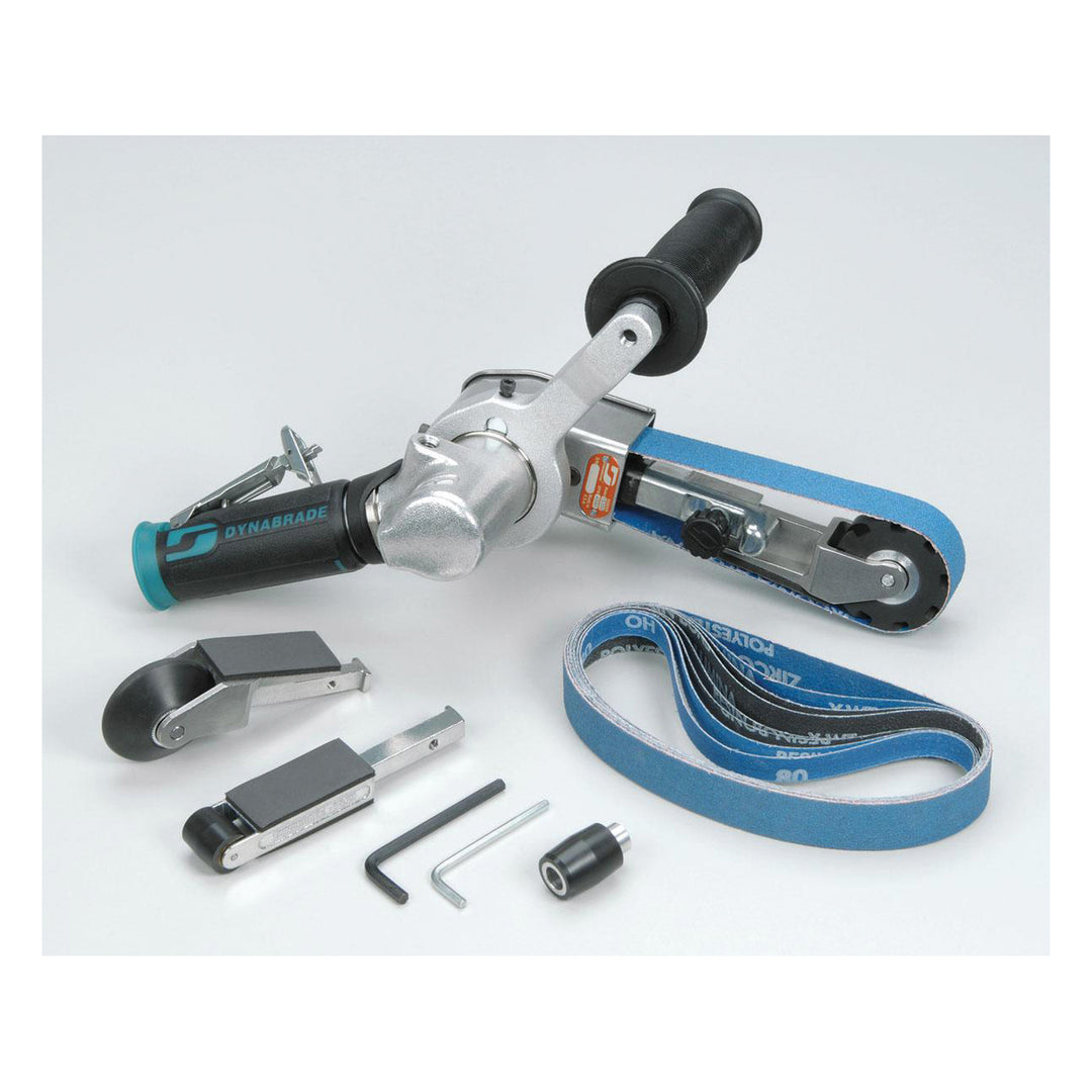 Belt Sanders Dynabrade 15302 Dynafile III Abrasive Belt Tool Versatility Kit .7 Hp 7 Degree Offset 20000 Rpm Front Exhaust For 1/4 1X18 Belts