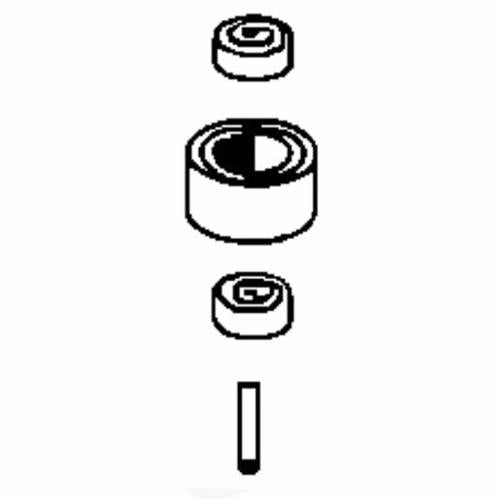 Contact Wheels Dynabrade 42653 Contact Wheel Assembly 5/8 Diameter X 3/8 W X 3/8 I.D. Crown Face 70 Duro Rubber