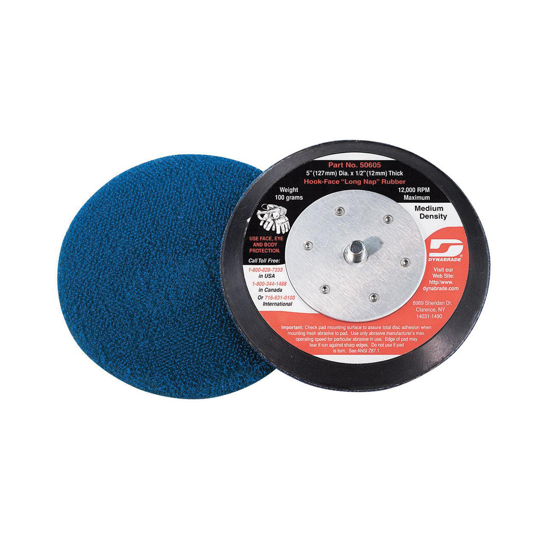 Backup Pads Dynabrade 50605 5 Inch Diameter Non-Vacuum Disc Pad Hook-Face Long Nap