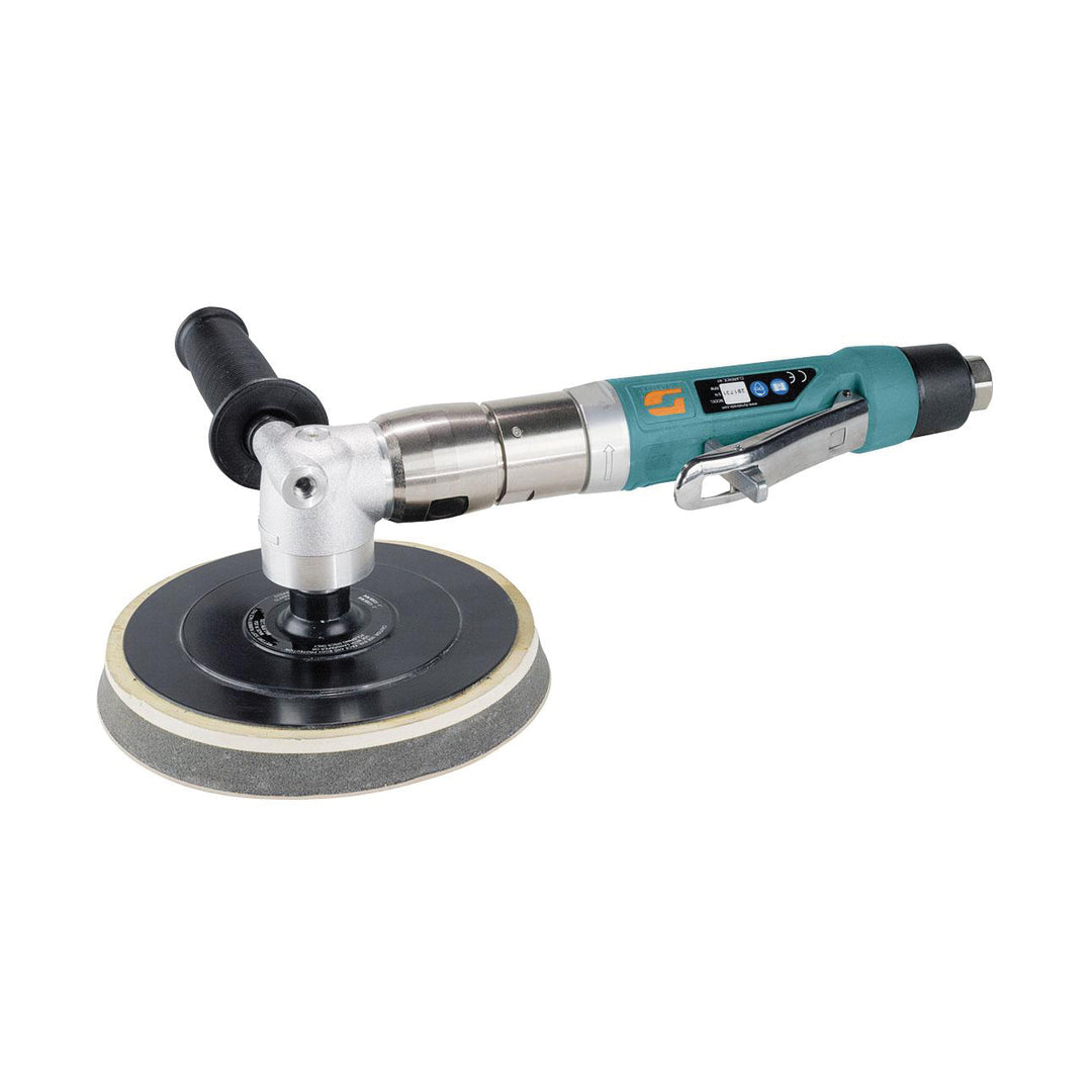 Right Angle Buffer Dynabrade 51395 6 Inch - 8 Inch Diameter Right Angle Two-Hand Rotary Buffer 1 Hp 1800 Rpm Rear Exhaust M14 X 2 Spindle Thread