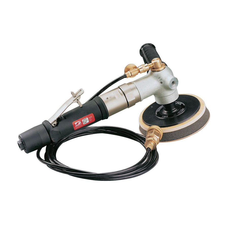 Right Angle Buffer Dynabrade 51479 5 Inch - 8 Inch Diameter Right-Angle Wet Rotary Sander Deluxe .7 Hp 0-2000 Rpm 5/8 11 Inch Spindle Thread Rear Exhaust