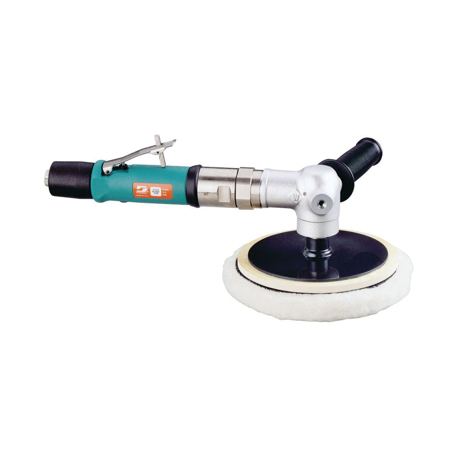 Right Angle Buffer Dynabrade 51600 6 Inch - 8 Inch Diameter Right Angle Two-Hand Rotary Buffer .7 Hp 0-2000 Rpm Rear Exhaust M14 X 2 Spindle Thread