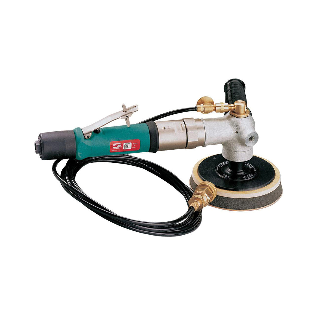 Right Angle Buffer Dynabrade 51603 6 Inch - 8 Inch Diameter Right Angle Two-Hand Rotary Basic Buffer .7 Hp 0-3100 Rpm Rear Exhaust M14 X 2 Spindle Thread