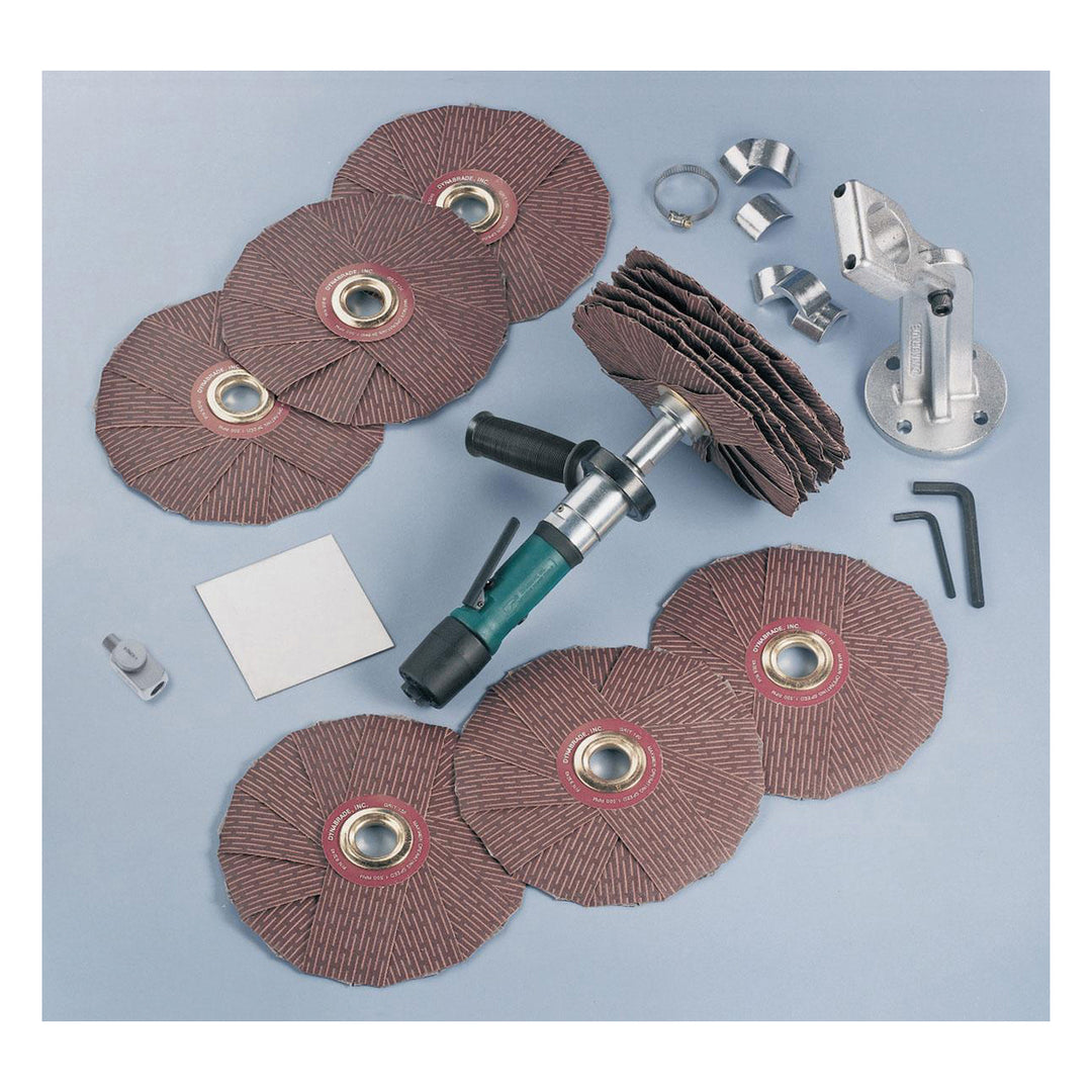 Grinder Kits Dynabrade 52062 Dyninger Finishing Tool Deluxe Versatility Kit .4 Hp Straight-Line 200-950 Rpm Rear Exhaust 5/8 Inch Or 1 Inch Diameter Arbor