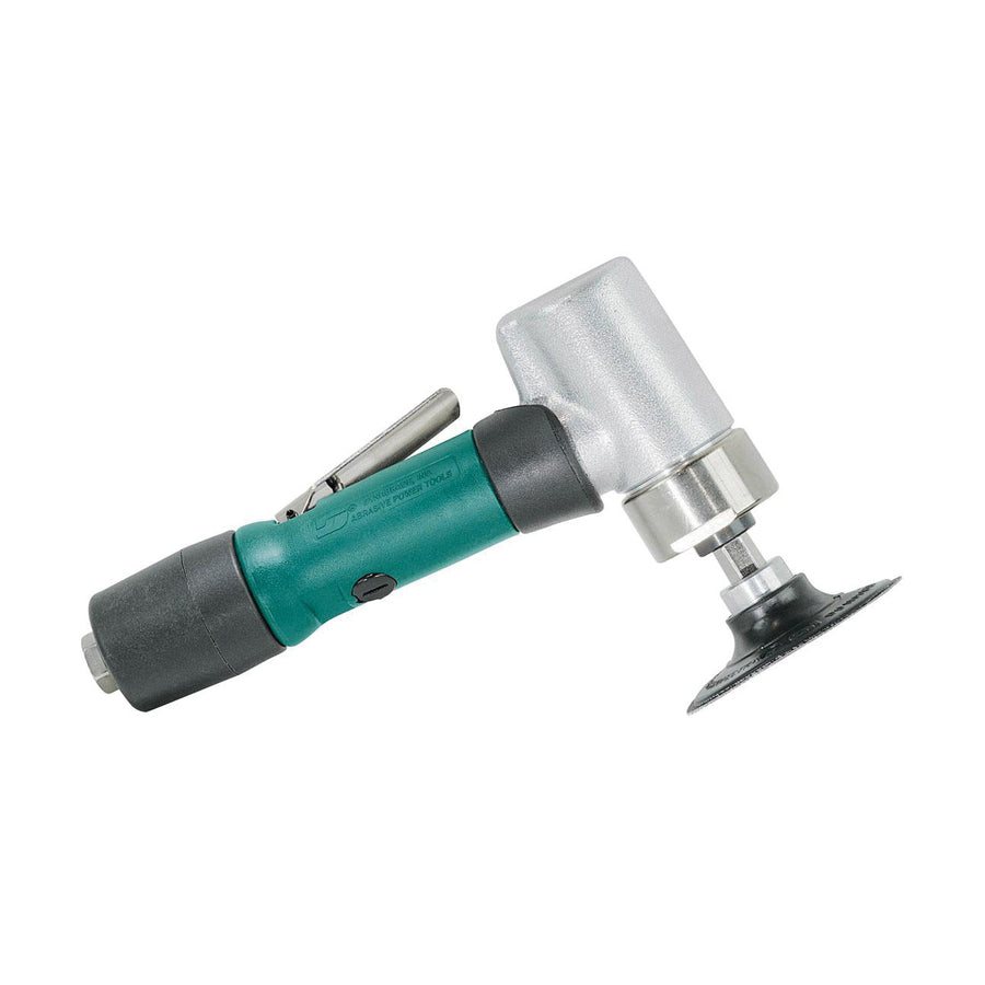 Disc Sanders Dynabrade 52415 3 Inch Diameter 7 Degree Offset Disc Sander .7 Hp 20000 Rpm Gearless Extended Rear Exhaust Locking-Type Female Pad