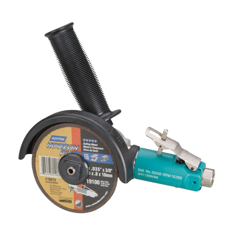 Specialty Grinders Dynabrade 52430 4 Inch Diameter 7 Degree Offset Cut-Off Wheel Tool .7 Hp 15000 Rpm Front Exhaust 3/8 Inch-24 Spindle Thread