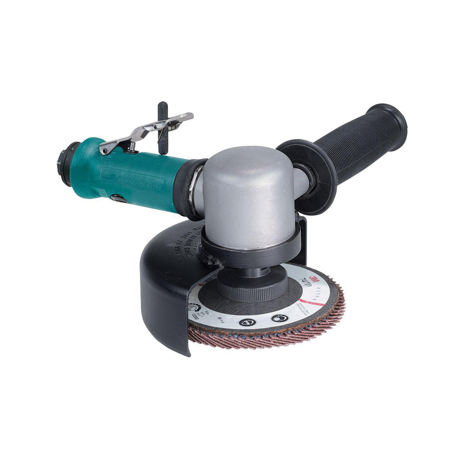 Disc Sanders Dynabrade 52516 4-1/2 Inch Diameter Right Angle Disc Sander .55 Hp 15000 Rpm Gearless Rear Exhaust 5/8 11 Inch Female Pad