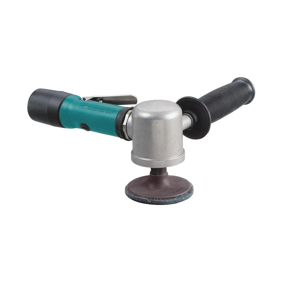 Disc Sanders Dynabrade 52557 3 Inch Diameter Right Angle Disc Sander .55 Hp 15000 Rpm Gearless Extended Rear Exhaust Locking-Type Female Pad