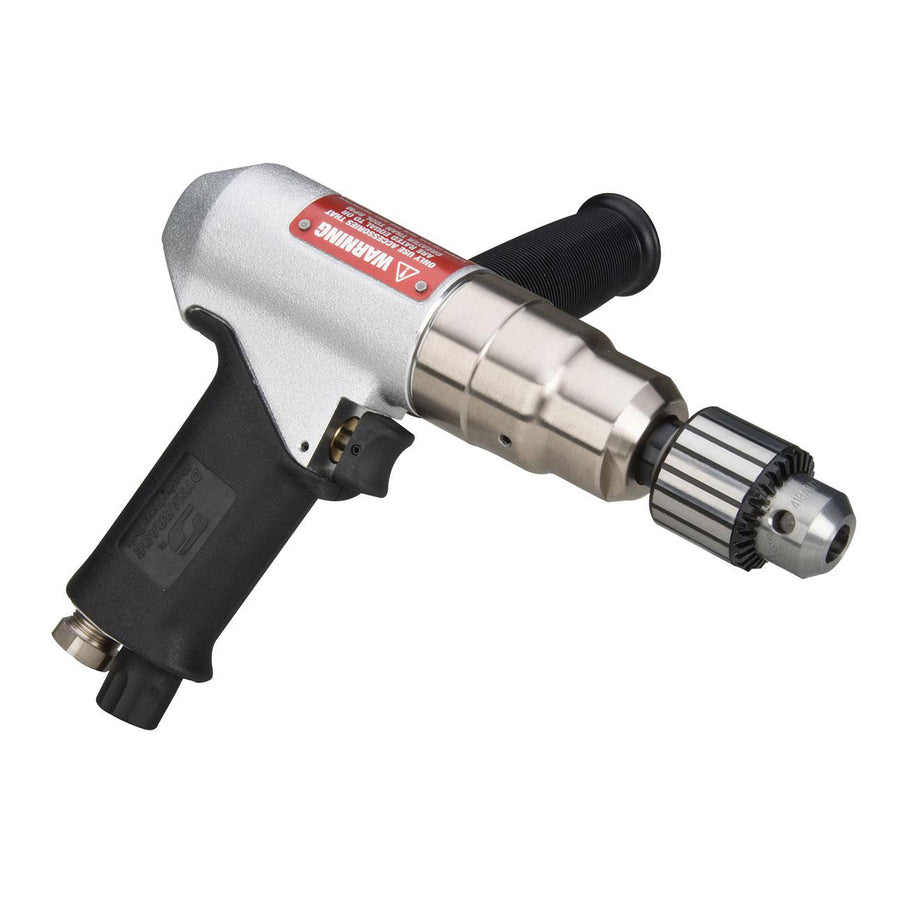 Pistol Grip Drills Dynabrade 53060 3/8 Inch Drill .7 Hp 3400 Rpm Pistol-Grip Geared Rear Exhaust Jacobs