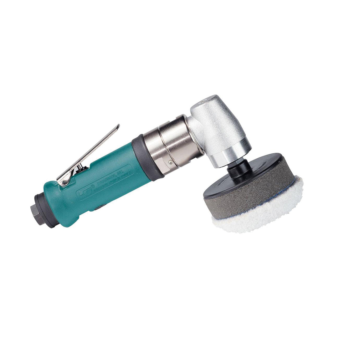Right Angle Buffer Dynabrade 53460 3 Inch Diameter Right Angle Rotary Buffer .4 Hp 3200 Rpm Rear Exhaust 3/8-24 Spindle Thread