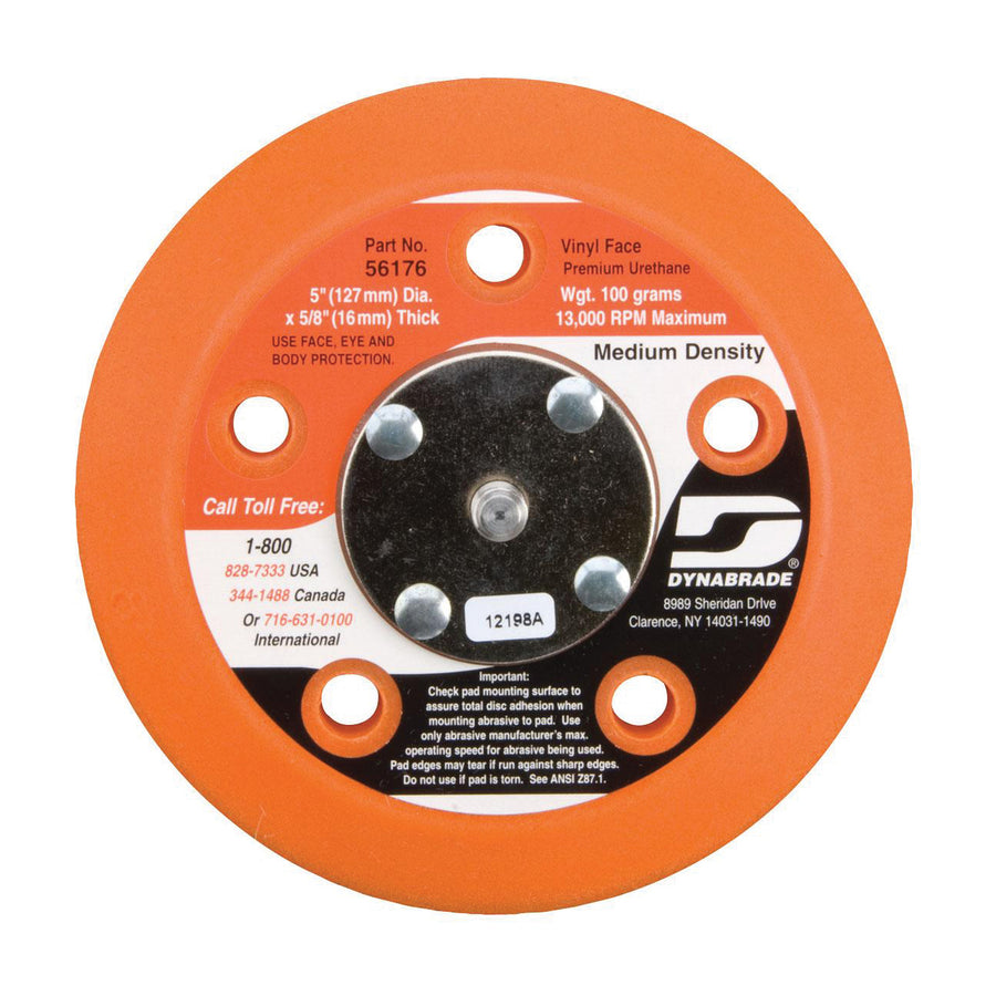 Backup Pads Dynabrade 56176 5 Inch Diameter Vacuum Disc Pad Vinyl-Face