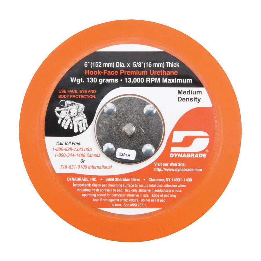 Backup Pads Dynabrade 56181 5 Inch Diameter Vacuum Disc Pad Hook-Face Short Nap